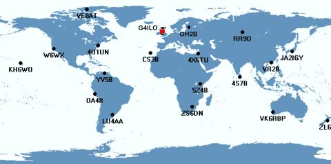 Locations of the IBP beacons relative to G4ILO IBP locations